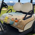 thumbnail image 3 of Whosucclay Beach Ocean Wave Golf Cart Seat Cover Towel, 4 Convenient Pockets Durable Golf Cart Seat Covers for Club Car EZGO 2-Person Seat Carts, 3 of 9