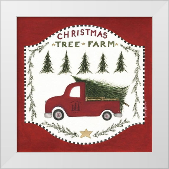 Shamp, Cindy 15x15 White Modern Wood Framed Museum Art Print Titled - Christmas Tree Farm