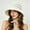 Beige, variant on HuangHuanChen Bucket Hats for Women Striped Summer Fashion Wide Brim Sun Hat Versatile Foldable Packable Travel Fedora Hat Crochet Bucket Hat M