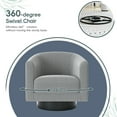 thumbnail image 5 of Joywind Corduroy Swivel Barrel Accent Chair, Modern Upholstered Barrel Chair for Living Room, Dark Gray, 5 of 10