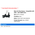 thumbnail image 2 of Mass Air Flow Sensor - Compatible with 2006 - 2007 BMW 525xi, 2 of 3