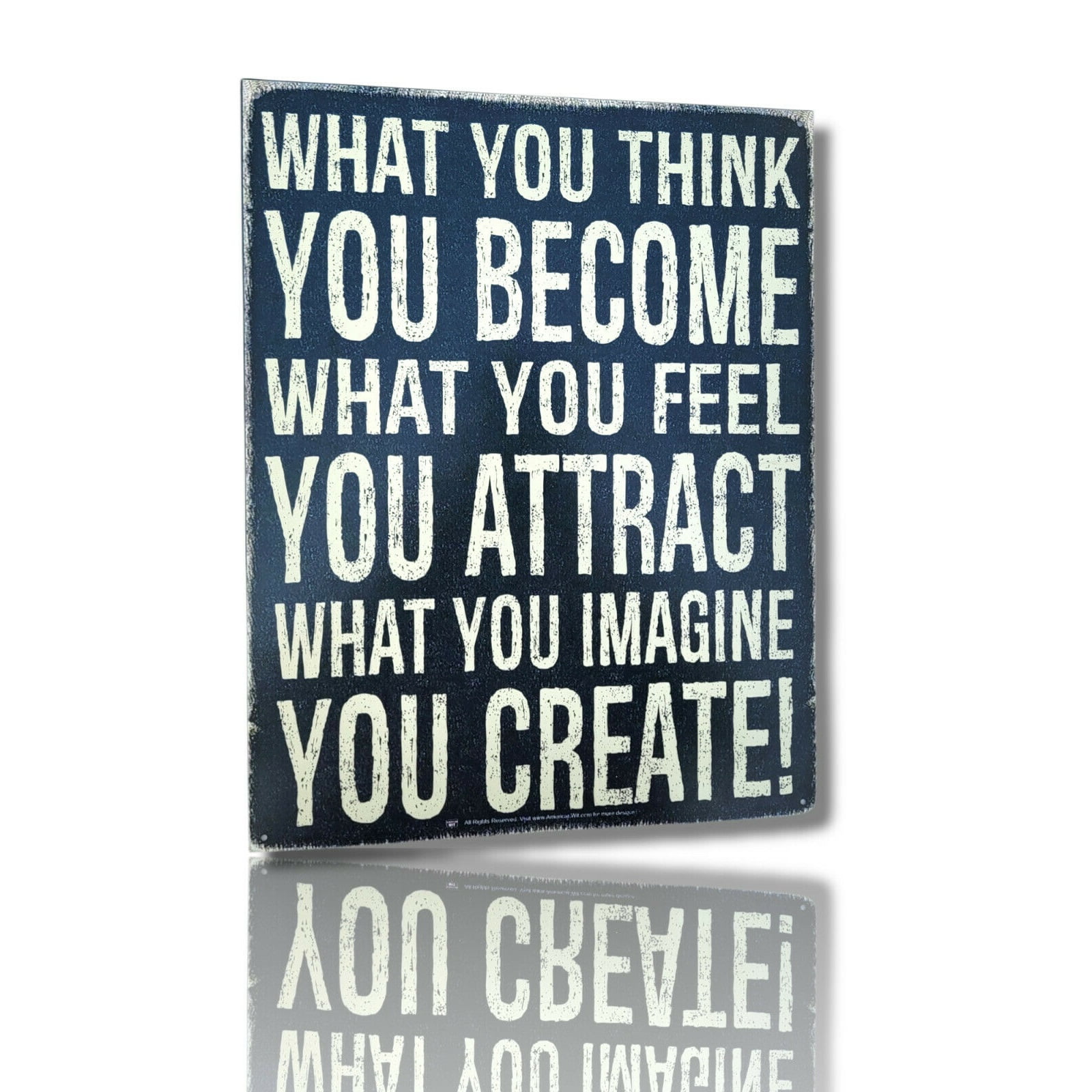 Retro Aluminum Motivational Quote Wall Sign 16" x 12.5"