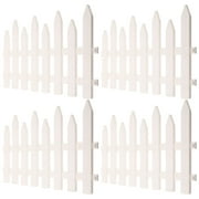 Eease 4 Pcs White Plastic Garden Fence for Lawn and Flowerbeds