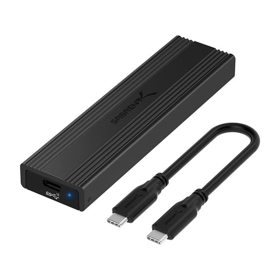 SABRENT M.2 NVMe SSD Enclosure USB C 10Gbps, Tool-Free External Adapter for PCIe NVMe & SATA M.2 SSDs, Supports 2242 2260 2280 Drives (EC-SNVE)