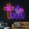 thumbnail image 3 of Handmadetneonsign He Is Risen Neon Sign, He Is Risen Led Sign, Jesus Cross Neon, Wall Art, Wall Decor, 3 of 5