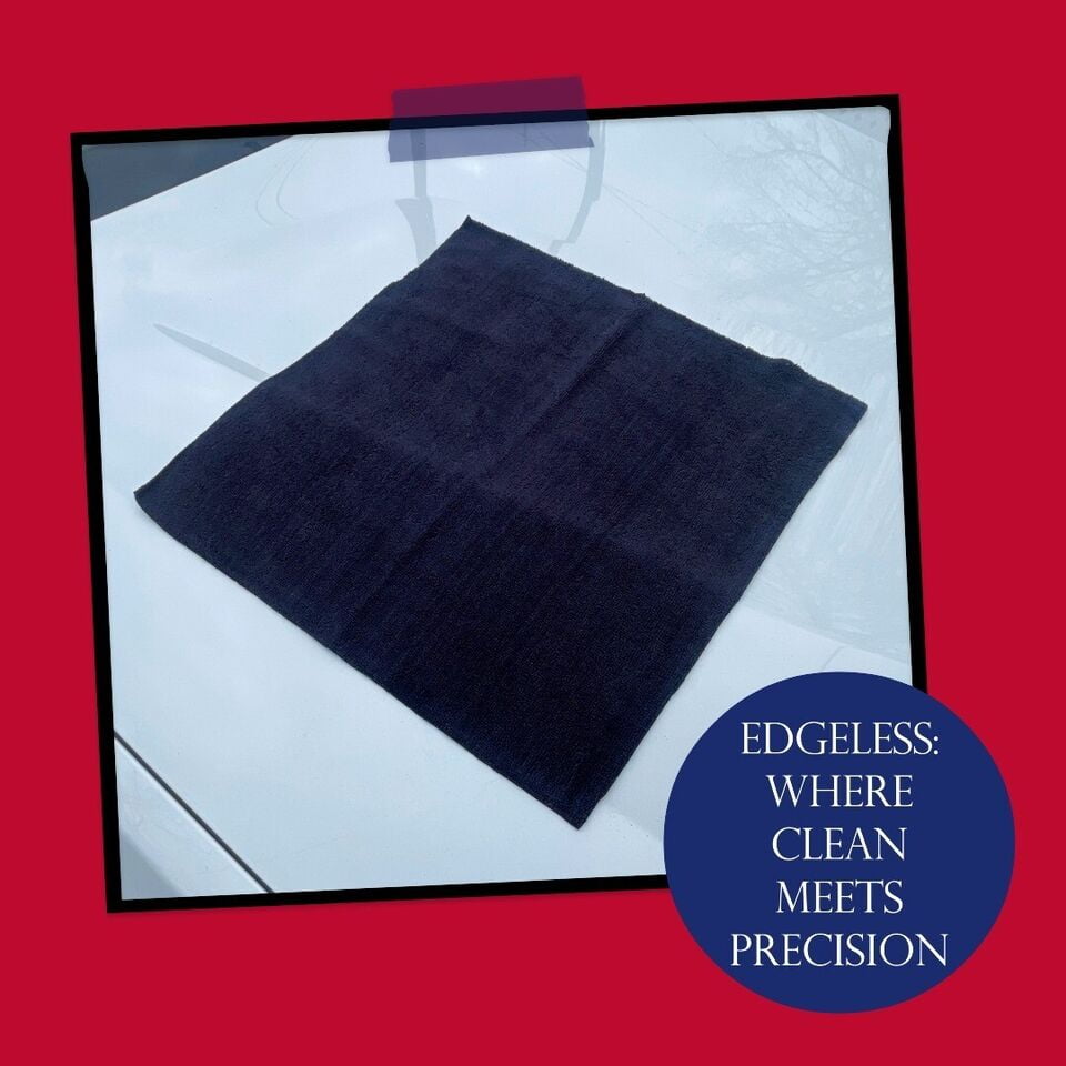 Edgeless Microfiber Towels All Purpose Cleaning Cloths, Pack of 50, Size 16"x16", for Professional Polishing Wax Removal Car Auto Detailing Drying