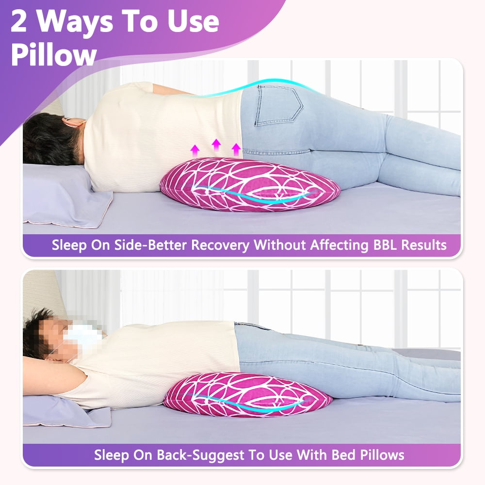 BBL Sleeping Pillow After Surgery - Booty Butt Pillow for Sitting, Brazilian Butt Lift Support Cushion (Pink)