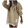 thumbnail image 2 of Women's Sweatshirts 2025 Fall Winter Long Sleeve Crewneck Zipper Slit Casual Pullover Tops Sweatshirt for Women, 2 of 6