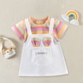 thumbnail image 2 of WEAIXIMIUNG Robes pour Filles Taille 7-8 Multipack Été Nouvelle Robe Rayée Arc-en-Ciel Manches Courtes Col Rond Mignon Dessin Animé Mode Fille, 2 of 8
