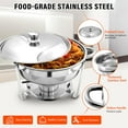 thumbnail image 3 of EVGTTI 4 Pack 5QT Round Chafing Dish Buffet Set, High Grade Stainless Steel Chafers for Buffet with Lid, Buffet Warmers Sets for Parties, Events, Wedding, Camping, 3 of 7