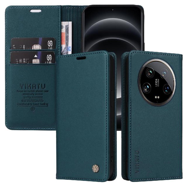 Funda para Xiaomi 14 Ultra Estuche de Cuero PU Tipo Cartera con Ranuras para Tarjetas y Cierre Magnético