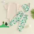 thumbnail image 4 of Kaprioy Boys Summer Outfits Baby Boy Outfit Outdoor Fishing Short Sleeve Romper Shirt Tops Pants Hat Cute Outfits Set, 4 of 8