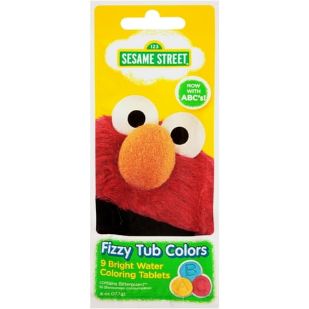 Sesame Street Fizzy Tub Colors Water Coloring Tablets, 9 count, 6 oz