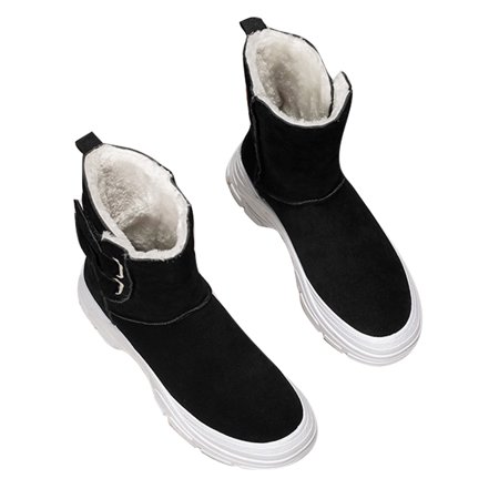 

Zodanni Men Lightweight Winter Shoes Cold Weather Nonslip Round Toe Plush Lining Warm Boots Comfort Solid Booties Black 7.5