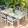 thumbnail image 2 of Eucalyptus Leaves Table Cloths for 6 Foot Rectangle Tables, Farmhouse Sage Green Leaf Floral Plants Patio Waterproof Elastic Fitted Tablecloths, Washable Rectangular Table Cover for Camping, 2 of 8
