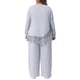 thumbnail image 3 of Conjuntos de 2 piezas para mujer de talla grande Agnes Orinda, blusa de manga larga de punto acanalado con cuello redondo y dobladillo asimétrico con flecos, y pantalones de pierna ancha 1X gris, 3 of 6