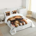 thumbnail image 3 of Feelyou Little Highland Bull Full Size Comforter Sets, Kawaii Rustic Cow Bedding Comforter Set, Cartoon Farm Animal Reversible Bedding Sets, Microfiber Bedroom Decor, 3pcs, 3 of 8