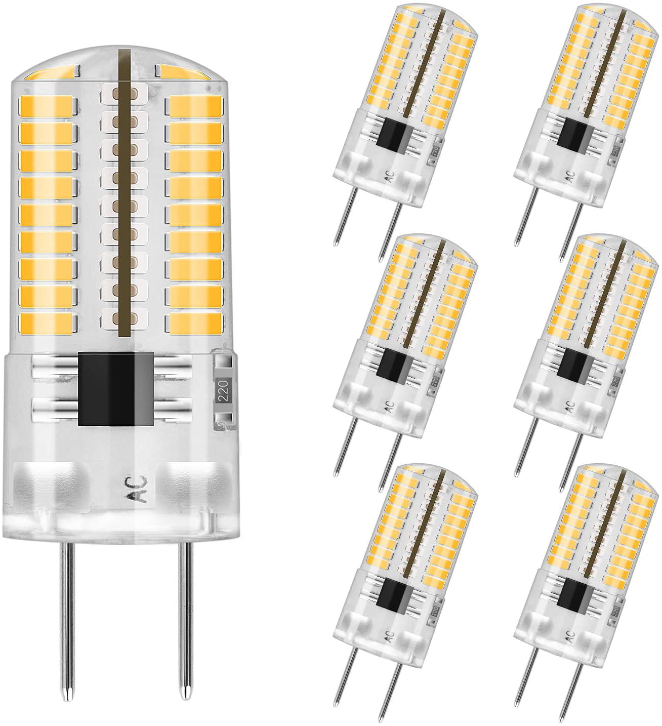 Dimmable 6W Daylight White 6000K 5Pcs Note: Must Check Size Before Purchase Under Cabinet Counter Light 120V Xenon 60w Halogen Replacement G8 LED Bulb 