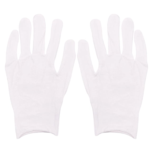 White Cotton Gloves, Stretchable Cloth Gloves for Dry Hands, Moisturizing Gloves for Jewelry Inspection, One Size, 1 Pair of Gloves