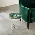 thumbnail image 2 of Steve Silver Foster Round Spa Green Agate Top and Nickel Base Chairside Table, 2 of 4