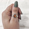 thumbnail image 4 of Natural Baltic Amber Ring, Baltic Amber Gemstone Ring, Amber Birthstone, Adjustable Tiny Ring, Toe Ring, 925 Sterling Silver, Womens Bohemian Ring, Christmas, Thanksgiving, Handmade Statement Jewelry, 4 of 9