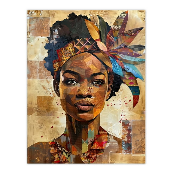 African Woman in Traditional Headdress Portrait Living Room Large Wall Art Poster Print Thick Paper 18X24 Inch