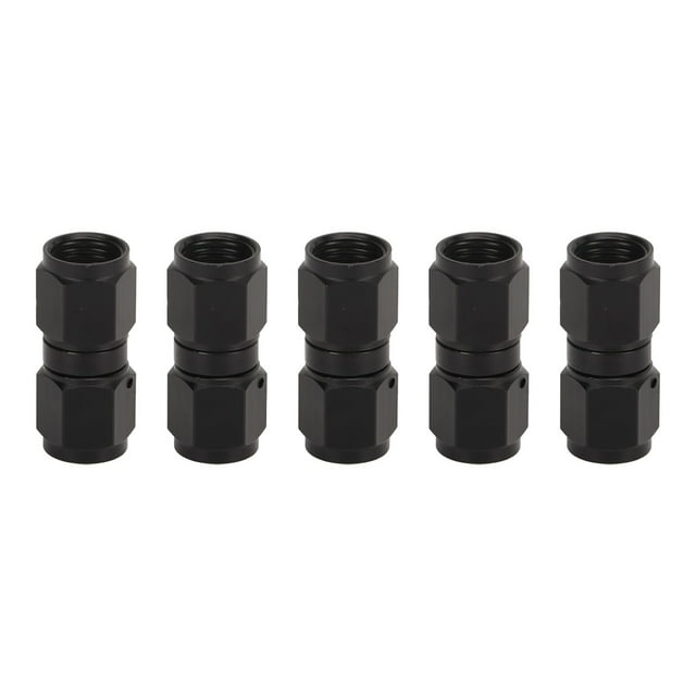5PCS 6AN Fitting Adapter Black Female Straight Swivel Aluminum Alloy Hose End Fitting