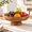 Natural Finish, variant on Black Mango Wood Pedestal Fruit Bowl, 12 Inch Diameter Decorative Centerpiece