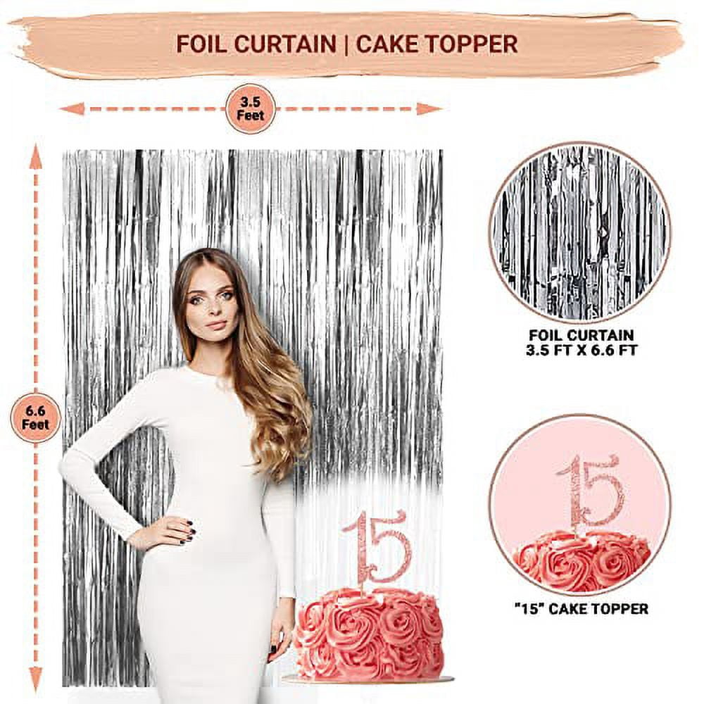 74 Piece 15 Birthday Decorations For Girls, Quinceanera Decorations, Happy 15th Birthday Decorations For Girls, Quinceanera Gifts, 15 Year Old Girl Gifts For Birthday, 15 Cake Topper, 15 th Birthday