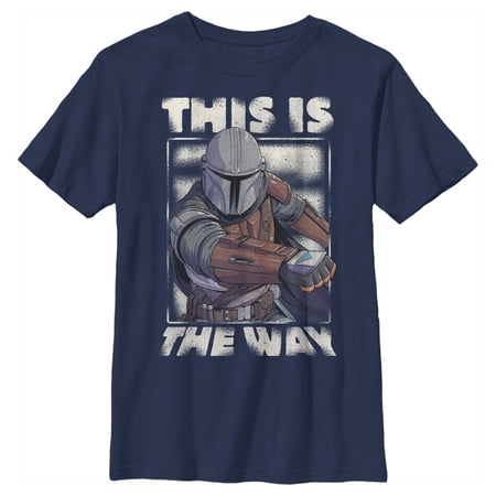 Boy s Star Wars: The Mandalorian This Is The Way Mando Graphic Tee Navy Blue Medium