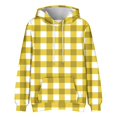 thumbnail image 4 of Men's Loose Fit Plaid Print Hoodie, Casual Long Sleeve Pullover Sweatshirt, Soft Fleece Streetwear for Fall Winter, Christmas Holiday, Lounge and Travel,Yellow,4XL, 4 of 5