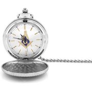 Classic Two Tone Masonic Compass Square Pattern Watch Pocket Watch