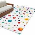 thumbnail image 2 of 3x5 Area Rugs, Colorful Polka Dot Non-Skid Rubber Backing Large Rectangle Rugs - Living Room Bedroom Home Office, Rainbow Color Polka Dots Abstract Indoor Floor Mat Carpets Washable Rug, 2 of 9