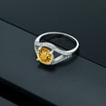 thumbnail image 4 of Gem Stone King 2.00 Ct Round Yellow Citrine 925 Sterling Silver Ring (Size 6), 4 of 4
