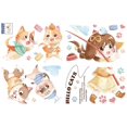thumbnail image 1 of Un conjunto de pegatinas de pared con lindas niñas y gatos, decoración de pared., 1 of 5