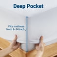 thumbnail image 6 of Ophanie Twin Size Fitted Mattress Protector - Waterproof, Breathable, Noiseless, Fits 6"-14" Deep Mattresses, White, 75" x 39", 6 of 11