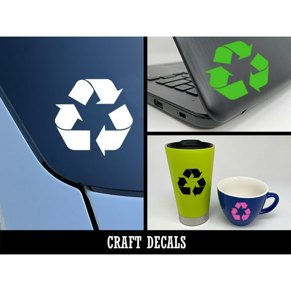 Recycle Symbol Solid Craft Vinyl Indoor Outdoor Decal Sticker - Turquoise - 3 Inch (Longest Side)