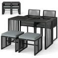 thumbnail image 2 of Costway 5 PCS PE Wicker Patio Dining Set Outdoor Conversation Set with Cushions, 2 of 10