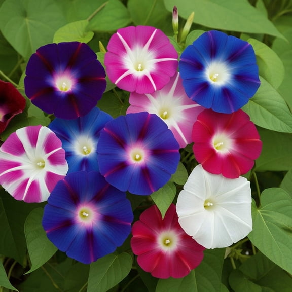 50 Mixed Colors MORNING GLORY Ipomoea Purpurea Vine Flower Seeds
