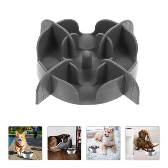 Raindrops Slow Feeder Dog Bowl for Dogs Puppy Food Pet Bowls Small Grey
