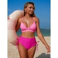 thumbnail image 4 of Top-kevin Womens Bikini Sets Color Block Two Piece Swimsuit O Ring Stitched Bathing Suit, 4 of 8