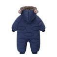 thumbnail image 2 of Infant Snowsuit Cute Long Sleeve Winter Romper with Bear Ears Hood Infant Winter Coat Boys Girls Down Jacket 3-6 Months, 2 of 7