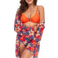 thumbnail image 3 of Elegante traje de baño dividido de tres piezas con estampado cómodo para mujer Mostrar cintura sin cables con almohadilla Conjunto de bikini cómodo sólido OAVQHLG3B Store  lin121212, 3 of 3