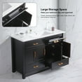 thumbnail image 6 of 48"Bathroom Vanity, Freestanding Bathroom Vanities with Sink,Bathroom Storage Cabinet with 4 Soft close doors and 4 drawers, Black, 6 of 11