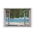 thumbnail image 3 of Canvas Print Wall Art Window Sand Beach View Nature Photography Realism Scenic Landscape Colorful Multicolor for Home Decor Ready to Hang, 3 of 18