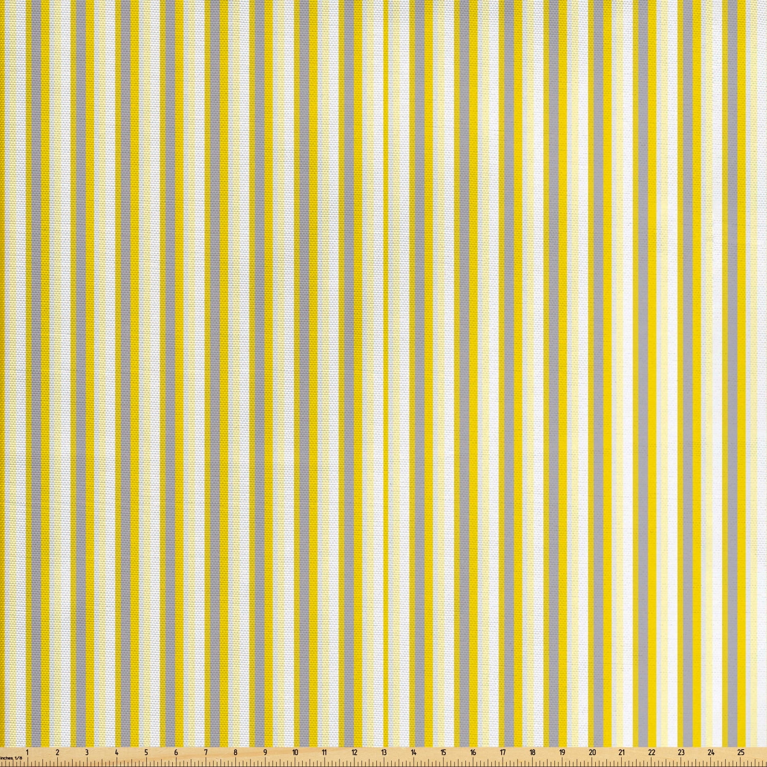 Grey and Yellow Upholstery Fabric by the Yard, Circus Tent Inspired
