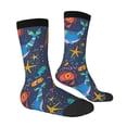 thumbnail image 2 of Goofa Marine Inhabitants Printed Men's Crew Socks, Soft Durable Breathable Moisture-Wicking with Odor Control Cotton socks, 2 of 9