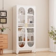 thumbnail image 3 of Erosoei 70.87"H Metal Display Storage Cabinet with Glass Doors and Adjustable Shelves White, 3 of 6