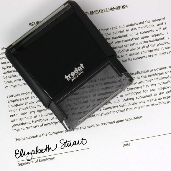 Signature Stamp - Personalized Self-Inking Signature Stamps - Custom Signature Stamp (Black Ink)