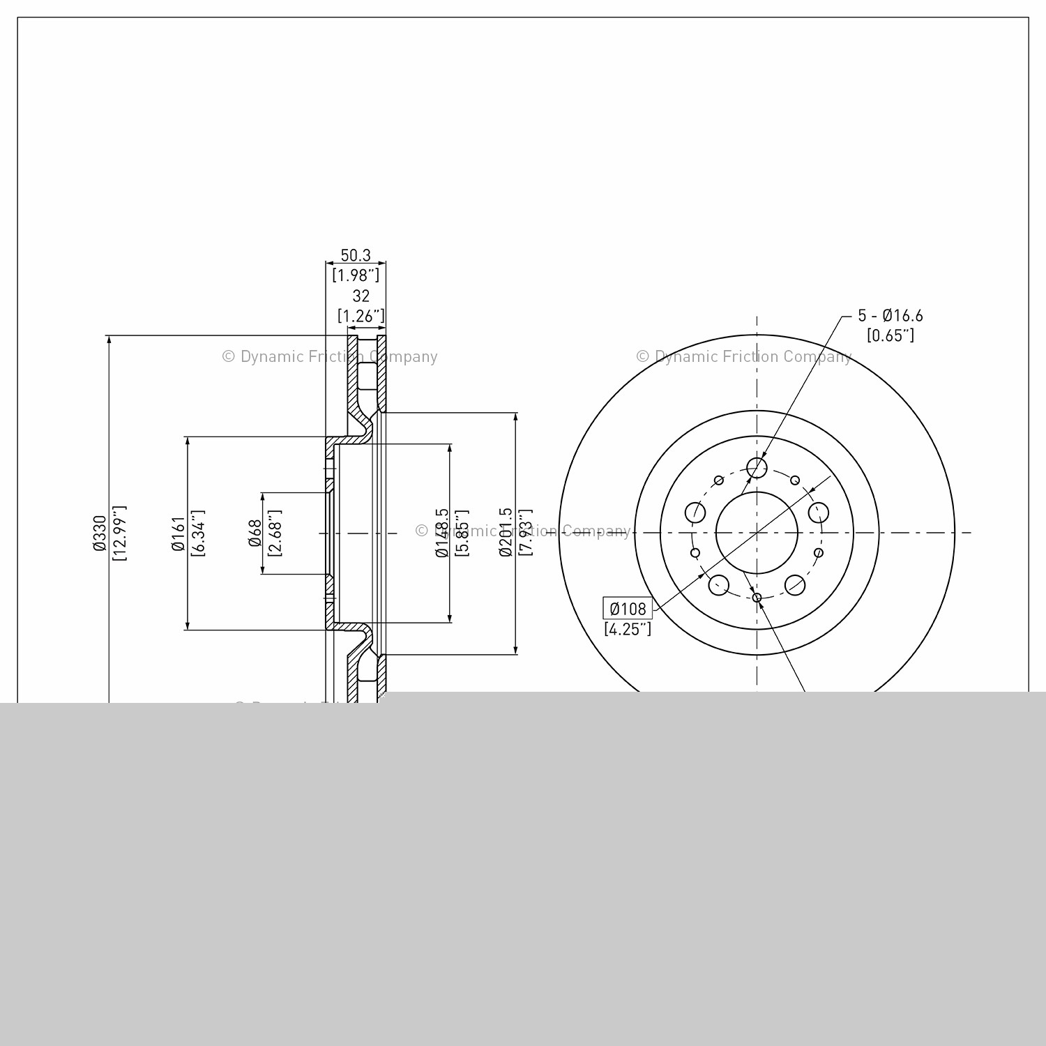 thumbnail image 2 of Front Dynamic Friction Company Disc Brake Rotor 600-27031 (1) For 2004-2007 Volvo S60, 2004-2007 Volvo V70, 2 of 2